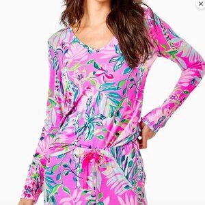 New w/ Tags Lilly Pulitzer Plumeria Pink I'm Feline Fine PJ Top